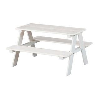 Table Avec Bancs Pour Enfant En Pin Massif Vernis Blanc - Anders