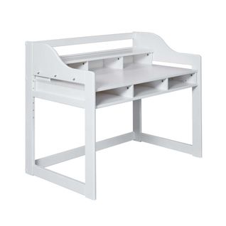 Bureau Enfant Réglable En Hauteur En Pin Massif Laqué Blanc - Gael