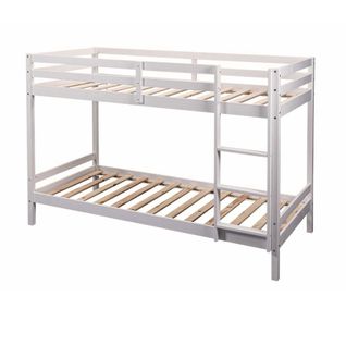 Lit Superposé Laqué Blanc 2 Couchages 90x200cm - Alicia