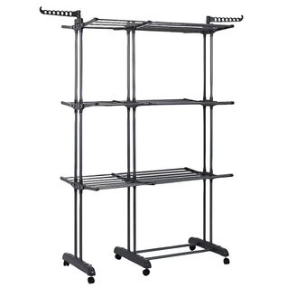 Etendoir Tour 3 Niveaux Extensible Gris Foncé Jusqu'à 35 Mètre D'étendage -