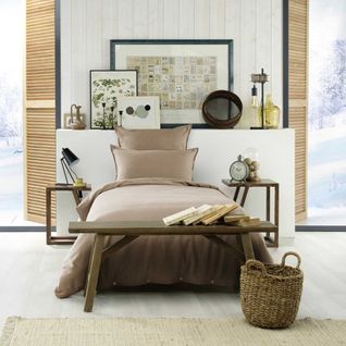 Housse De Couette 140x200cm En Flanelle De Coton Coloris Ficelle - Hedda