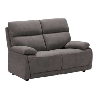 Canapé Fixe 2 Places Tissu Polyester Gris Foncé - Miguel