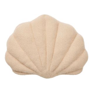 Coussin Déco Forme Coquillage Tissu Bouclettes Beige - Ondine