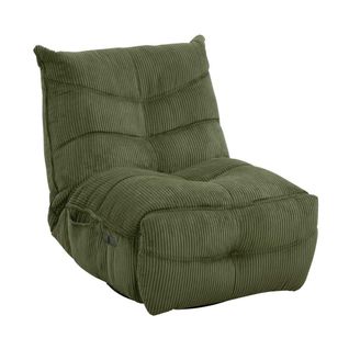 Fauteuil Relax Pivotant Avec Fonction Rocking-chair Velours Côtelé Vert - Jumbo