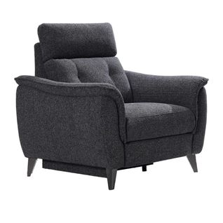 Fauteuil Relax Électrique Tissu Polyester Gris Carbone - Plym