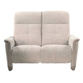 Canapé 2 Places Fixe Tissu Maillé Ultra Doux Bicolore Beige - Austral