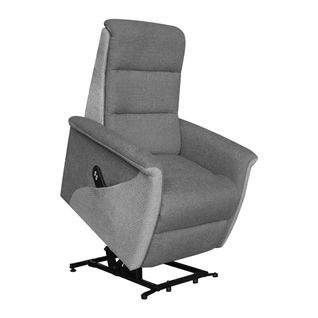 Fauteuil Relax Électrique Releveur Mono Moteur Tissu Polyester Gris Foncé Et Gris Clair - Magix
