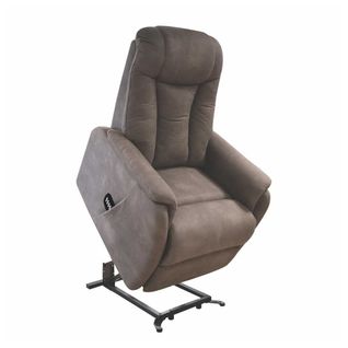 Fauteuil Relax Électrique Releveur Bi-moteur Tissu Micro Peau Brun - Nedia