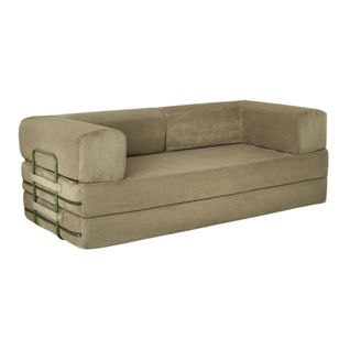 Canapé-lit 2 Places Modulable En Mousse Et Tissu Velours Coloris Vert - Edna