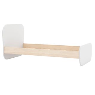 Lit 90x190 Tête Et Pied De Lit Arrondis En Pin Massif Naturel Et Mdf Laqué Blanc - Kaina