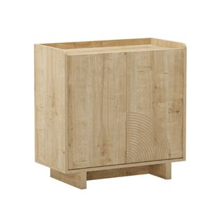 Meuble De Rangement 2 Portes En Mélaminé Imitation Bois Décor Relief Fraisé - Riad