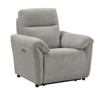 Fauteuil Relax Electrique Tissu Gris Chiné - Mazaro