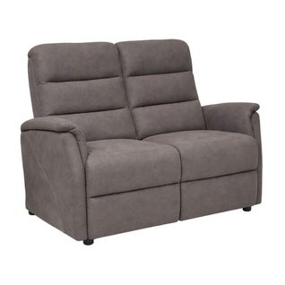 Canapé Fixe Tissu Polyester Imitation Cuir Gris-brun Marbré - Donatello