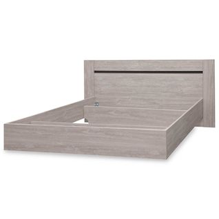 Lit 180x200cm Structure Effet Bois Grisé Style Comtemporain - Marjorie
