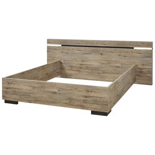 Lit 180x200cm Aspect Bois Avec Eclairage LED - Irisa