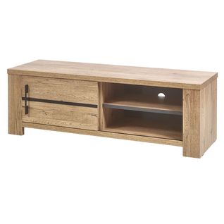 Meuble TV Avec Porte Coulissante Aspect Bois - Nilla