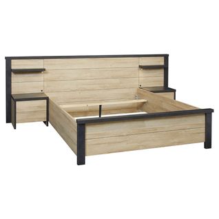 Chambre 180x200cm + Tête De Lit Avec LEDs + Chevets - Siwa