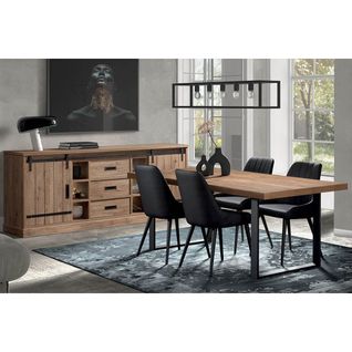 Ensemble Industriel Buffet + Table 230cm Piètement U - Cedra