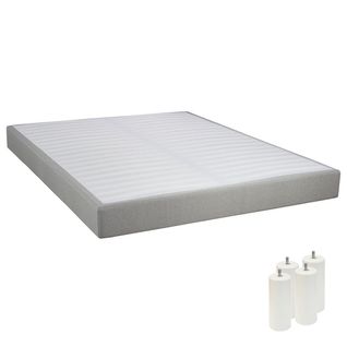 Sommier Tapissier Démontable 2x20 Lattes 160x200cm Lin + Pieds Blancs 15cm - Tapikit