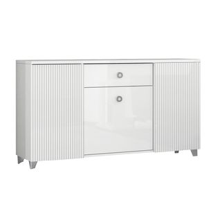 Buffet 3 Portes 1 Tiroir Laqué Blanc - Marika