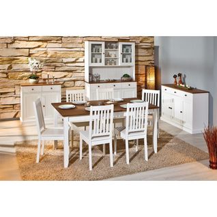 Pack Table 160cm + 2 Buffets + Vaisselier 5 Portes - Socoa