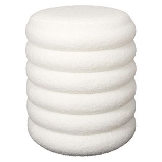Pouf-coffre 37cm Matelassé Blanc - Floki
