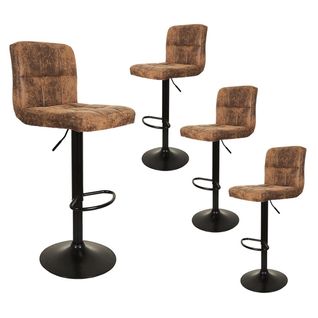 Lot De 4 Tabourets Simili Marron Camel - Julio