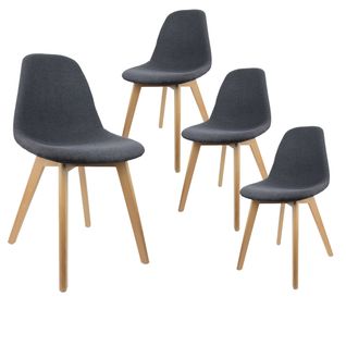 Lot De 4 Chaises Scandinaves Noires - Medyna