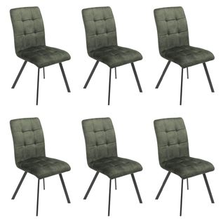 Lot De 6 Chaises Capitonnées Vert - John