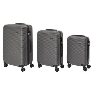 Valise Gris Foncé X3 - 43l, 68l, 95l, Coque Rigide, Roues Pivotantes 360°, Cadenas Sécurisé - Opal