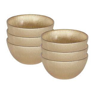 Lot De 6 Bols En Verre Doré 70cl - Falon