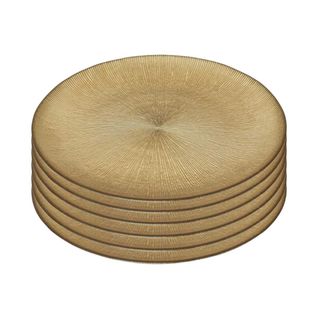 Lot De 6 Assiettes En Verre Doré Ø21cm - Falon