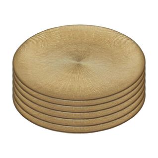 Lot De 6 Assiettes En Verre Doré Ø27cm - Falon