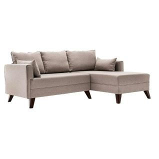 Canapé D’angle Convertible Cappuccino - Côté Droit Split