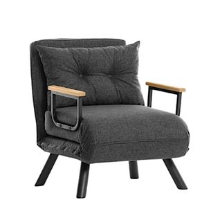 Fauteuil Convertible Gris Foncé - Coussin Assorti Modi