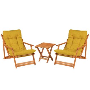 Salon Jardin Détente Jaune - 2 Assises Confort Sora