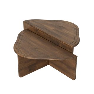 Table Basse En Bois Brun - Organique, 2 Hauteurs Linares