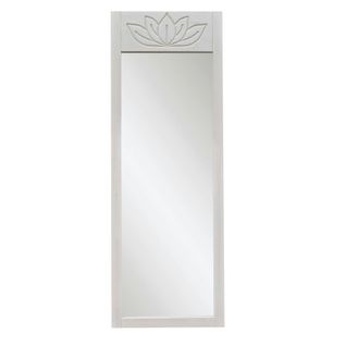 Miroir Vertical Blanc - Motif Lotus, 155 Cm Hilo