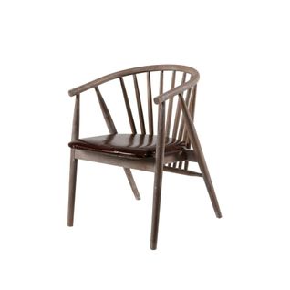 Chaise à Barreaux En Bois Brun - Assise Assortie Tena