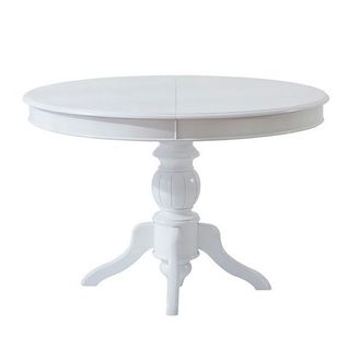 Table Blanche Extensible - ⌀118/158 Cm, Pied Tourné Tena