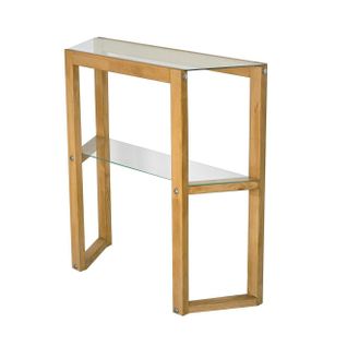 Console En Verre Et Bois Clair - 2 Plateaux Lhasa