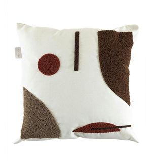 Coussin De Canapé Bouclette – Motif Abstrait Marron Izmir