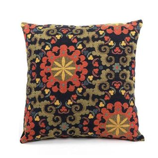 Coussin Rétro – Motifs Floraux Stylisés Izmir