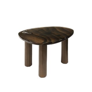 Table Basse Verre – Finition Cuivre Antique, 40 Cm Laguna