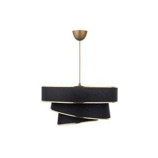 Suspension Salon Noir Et Or - Abat-jour Triple, Design Zurich