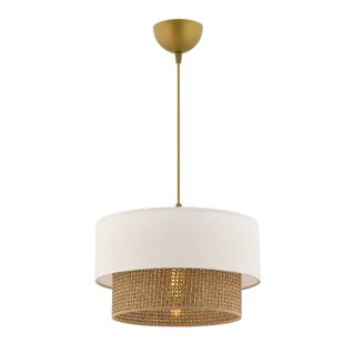 Suspension Blanche - Double Abat-jour Avec Tressage Zurich