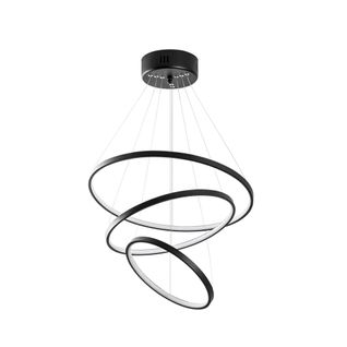 Suspension Design LED – Noire, 3 Anneaux Spirale Vieste