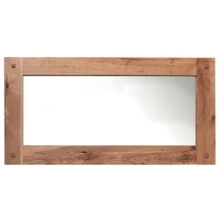 Miroir Mural En Bois Naturel Avec Cadre Épais - 150 Cm Fjord