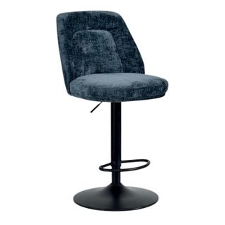 Tabouret Bar Réglable Bleu Avec Dossier (lot De 2) Iena