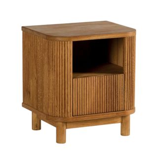 Table De Nuit En Bois - Motif Baguette, 1 Tiroir Iena